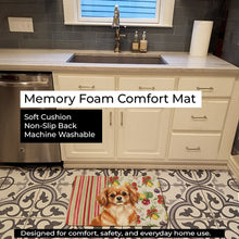 Load image into Gallery viewer, Red Tibetan Spaniel Vegetables Memory Foam Kitchen Mat