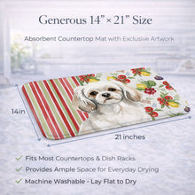 Load image into Gallery viewer, White Tibetan Spaniel Vegetables Dish Drying Mat