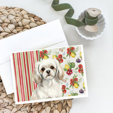 Load image into Gallery viewer, White Tibetan Spaniel Vegetables Greeting Cards Pack of 8