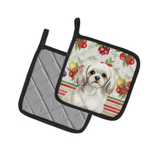 Load image into Gallery viewer, White Tibetan Spaniel Vegetables Pair of Pot Holders