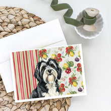 Load image into Gallery viewer, Black and White Tibetan Terrier Vegetables Greeting Cards Pack of 8