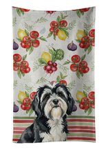 Load image into Gallery viewer, Black and White Tibetan Terrier Vegetables Kitchen Towel