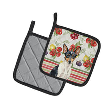 Load image into Gallery viewer, Toy Fox Terrier Vegetables Pair of Pot Holders
