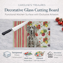 Load image into Gallery viewer, Weimaraner Vegetables Glass Cutting Board