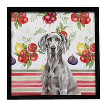 Load image into Gallery viewer, Weimaraner Vegetables Framed Metal Print