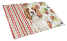 Load image into Gallery viewer, Welsh Springer Spaniel Vegetables Glass Cutting Board