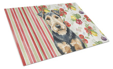Load image into Gallery viewer, Welsh Terrier Vegetables Glass Cutting Board