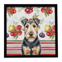 Load image into Gallery viewer, Welsh Terrier Vegetables Framed Metal Print