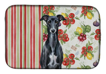 Load image into Gallery viewer, Black Whippet Vegetables Dish Drying Mat