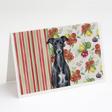 Load image into Gallery viewer, Black Whippet Vegetables Greeting Cards Pack of 8
