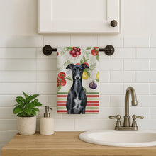 Load image into Gallery viewer, Black Whippet Vegetables Kitchen Towel