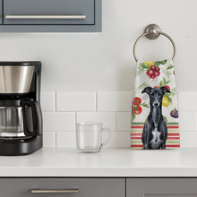 Load image into Gallery viewer, Black Whippet Vegetables Kitchen Towel