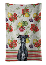 Load image into Gallery viewer, Black Whippet Vegetables Kitchen Towel