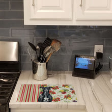 Load image into Gallery viewer, Black Whippet Vegetables Glass Cutting Board