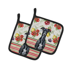 Load image into Gallery viewer, Black Whippet Vegetables Pair of Pot Holders