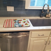 Load image into Gallery viewer, Blue Whippet Vegetables Dish Drying Mat