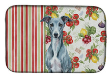 Load image into Gallery viewer, Blue Whippet Vegetables Dish Drying Mat