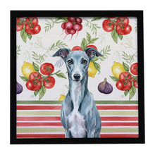 Load image into Gallery viewer, Blue Whippet Vegetables Framed Metal Print