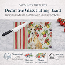Load image into Gallery viewer, Fawn Whippet Vegetables Glass Cutting Board