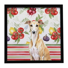 Load image into Gallery viewer, Fawn Whippet Vegetables Framed Metal Print