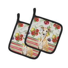 Load image into Gallery viewer, Fawn Whippet Vegetables Pair of Pot Holders