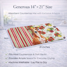 Load image into Gallery viewer, Red Whippet Vegetables Dish Drying Mat