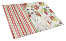 Load image into Gallery viewer, White Whippet Vegetables Glass Cutting Board