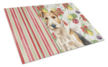 Load image into Gallery viewer, Wire Fox Terrier Vegetables Glass Cutting Board