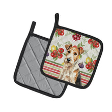 Load image into Gallery viewer, Wire Fox Terrier Vegetables Pair of Pot Holders