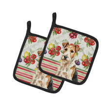 Load image into Gallery viewer, Wire Fox Terrier Vegetables Pair of Pot Holders