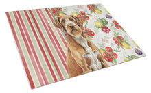 Load image into Gallery viewer, Wirehaired Pointing Griffon Vegetables Glass Cutting Board