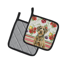 Load image into Gallery viewer, Chestnut Wirehaired Pointing Griffon Vegetables Pair of Pot Holders