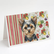 Load image into Gallery viewer, Black and Tan Yorkshire Terrier Vegetables Greeting Cards Pack of 8