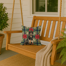 Load image into Gallery viewer, Black &amp; Tan Afghan Hound Christmas PoinsettIas Throw Pillow