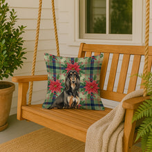 Load image into Gallery viewer, Black &amp; Tan Afghan Hound Christmas PoinsettIas Throw Pillow