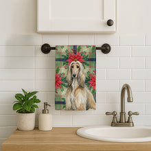 Load image into Gallery viewer, Afghan Hound Christmas PoinsettIas Kitchen Towel
