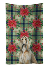 Load image into Gallery viewer, Afghan Hound Christmas PoinsettIas Kitchen Towel