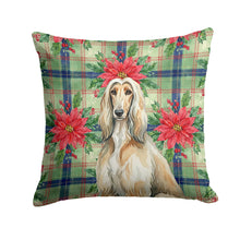 Load image into Gallery viewer, Afghan Hound Christmas PoinsettIas Throw Pillow