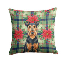 Load image into Gallery viewer, Airedale Terrier Christmas PoinsettIas Throw Pillow
