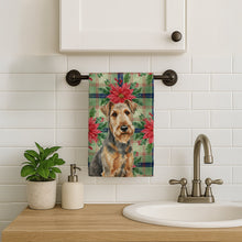 Load image into Gallery viewer, Grizzle Airedale Terrier Christmas PoinsettIas Kitchen Towel