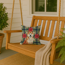 Load image into Gallery viewer, Red Akita Christmas PoinsettIas Throw Pillow