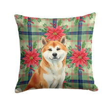 Load image into Gallery viewer, Red Akita Christmas PoinsettIas Throw Pillow