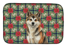 Load image into Gallery viewer, Sesame Akita Christmas PoinsettIas Dish Drying Mat