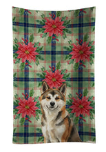 Load image into Gallery viewer, Sesame Akita Christmas PoinsettIas Kitchen Towel