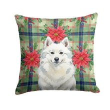 Load image into Gallery viewer, American Eskimo Christmas PoinsettIas Throw Pillow