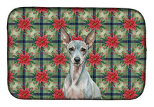 Load image into Gallery viewer, American Hairless Terrier Christmas PoinsettIas Dish Drying Mat