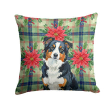 Load image into Gallery viewer, Black Tri American Shepherd Christmas PoinsettIas Throw Pillow