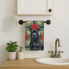 Load image into Gallery viewer, Black American Staffordshire Terrier Christmas PoinsettIas Kitchen Towel