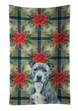 Load image into Gallery viewer, Blue American Staffordshire Terrier Christmas PoinsettIas Kitchen Towel