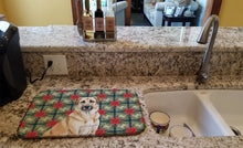 Load image into Gallery viewer, Anatolian Shepherd Dog Christmas PoinsettIas Dish Drying Mat